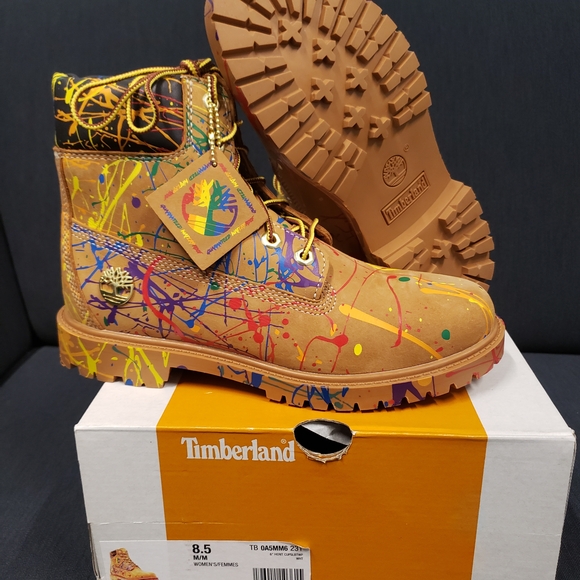 Timberland Shoes - Women's Timberland 6" Premium Multicolor Paint-Splatter Boots